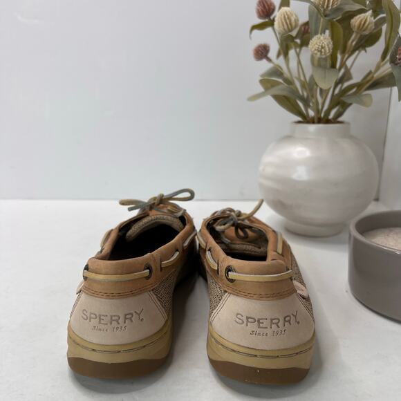 Sperry Authentic Angelfish 1-Eye Colorblock Boat Shoe Tan Women 8 NWOB - Picture 4 of 9
